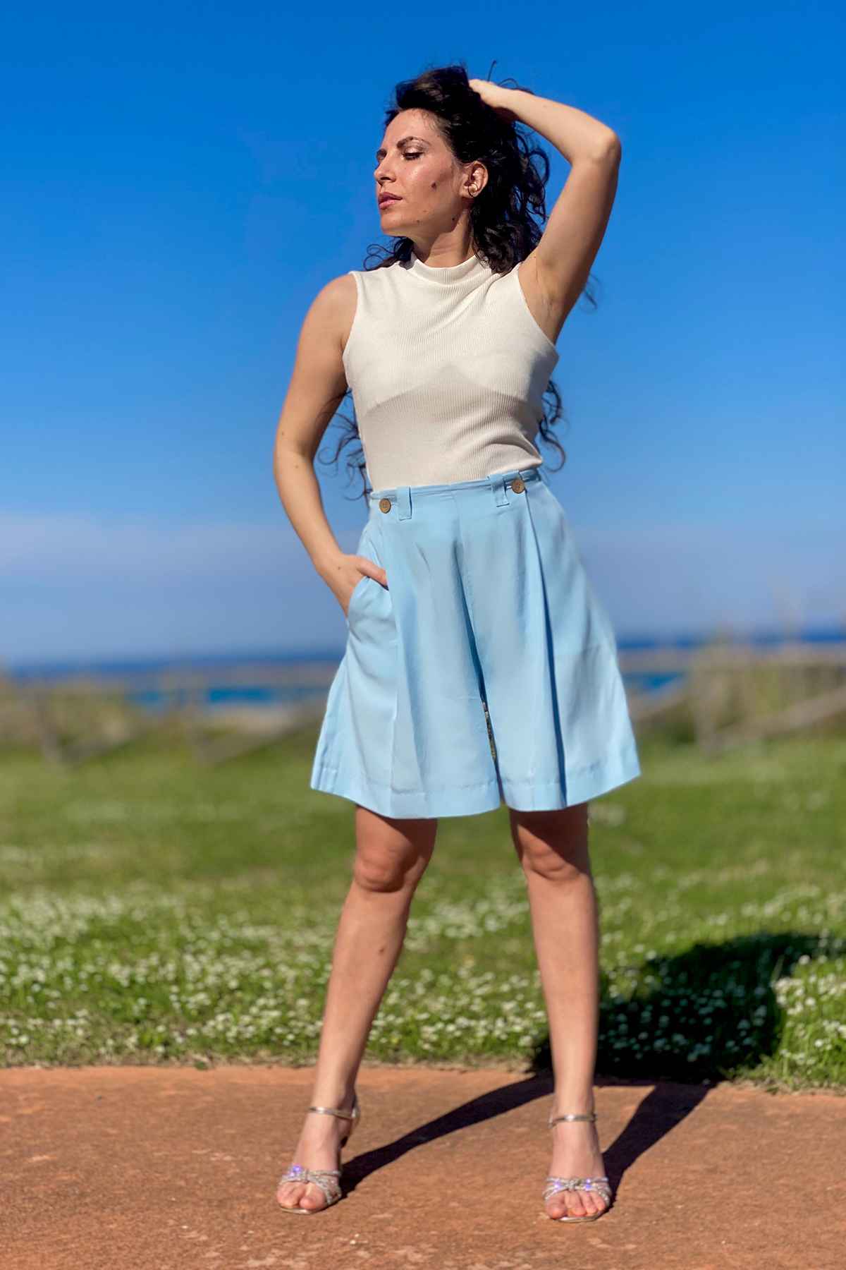 Bermuda Gabriela Top Ines lyocell brand malia lab abbigliamento sartoriale etico