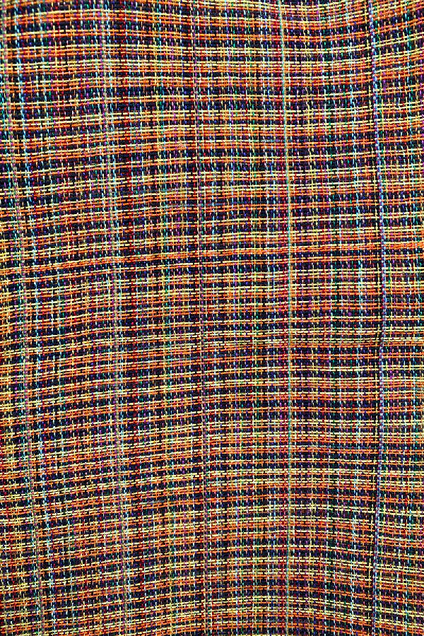 sciarpa eccentrica telaio manuale calabrese nero arancione multicolor