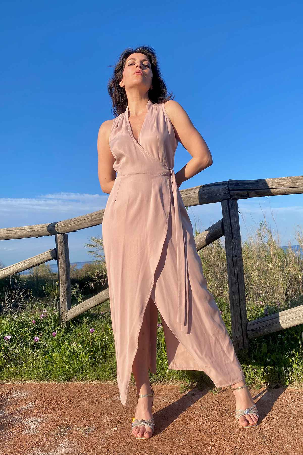 Abito Beatriz tencel lyocell brand malia lab abbigliamento sartoriale sostenibile
