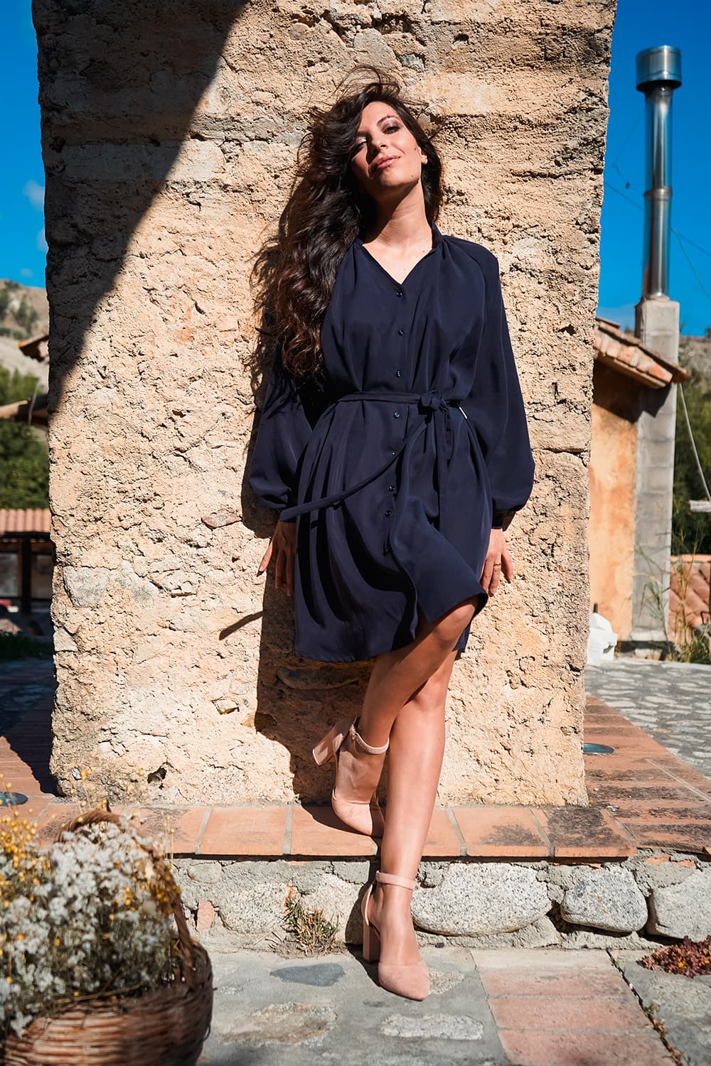 Abito Jessica tencel Flavia Amato malia lab atelier artigianale moda abbigliamento sostenibile comodo