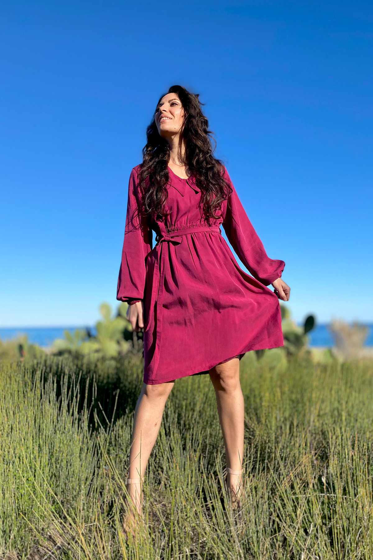 Abito camicia VIVIAN chemisier tencel lyocell abbigliamento sartoriale moda responsabile brand malia lab
