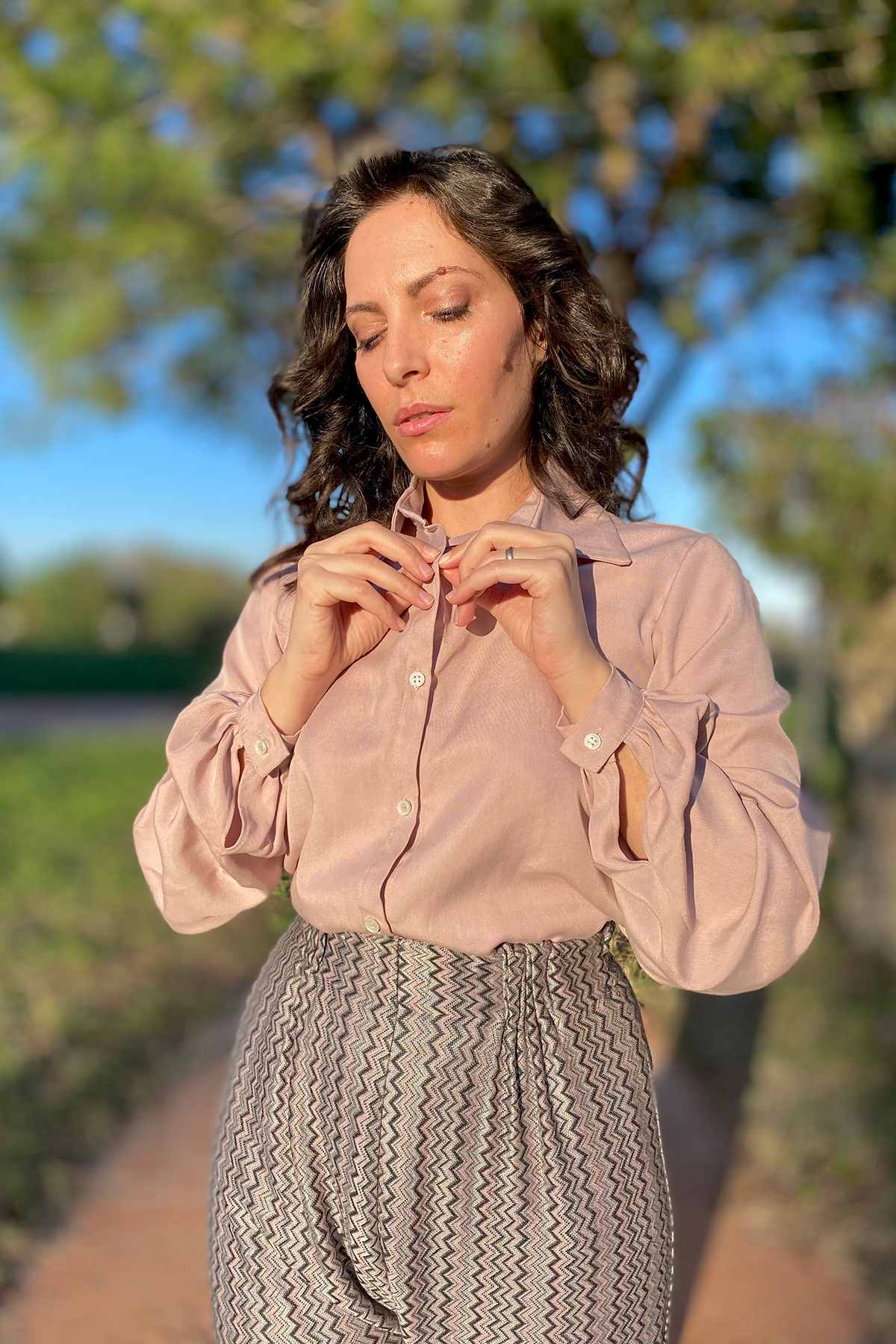 Camicia VERONICA tencel lyocell abbigliamento sostenibile moda sartoriale responsabile etica brand malia lab
