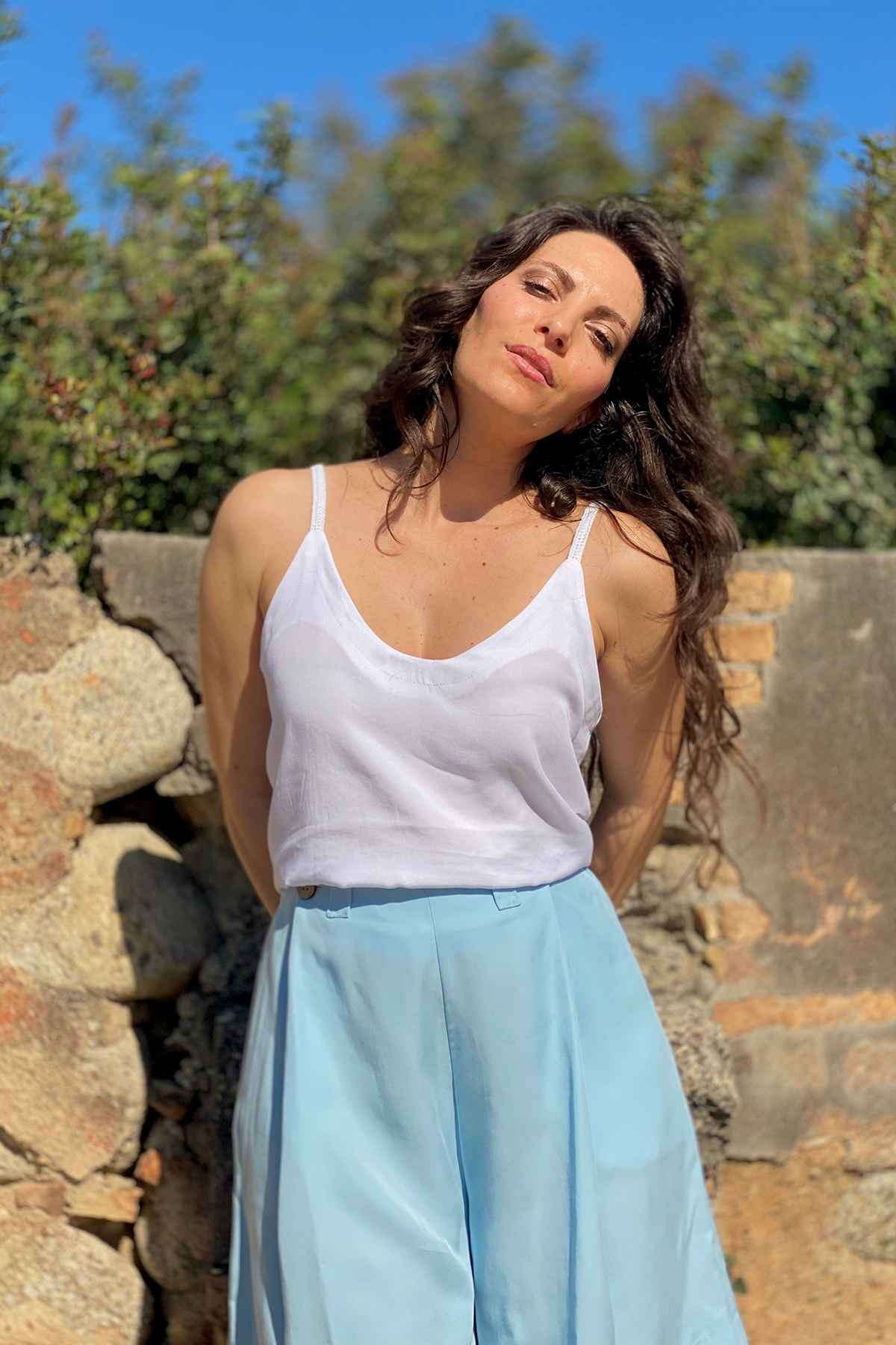 Canottiera Costanza tencel lyocell brand malia lab abbigliamento sartoriale sostenibile
