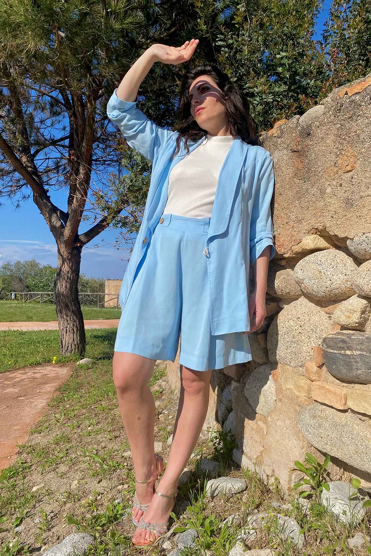 Giacca Paola Bermuda Gabriela tencel lyocell brand malia lab abbigliamento sartoriale etico
