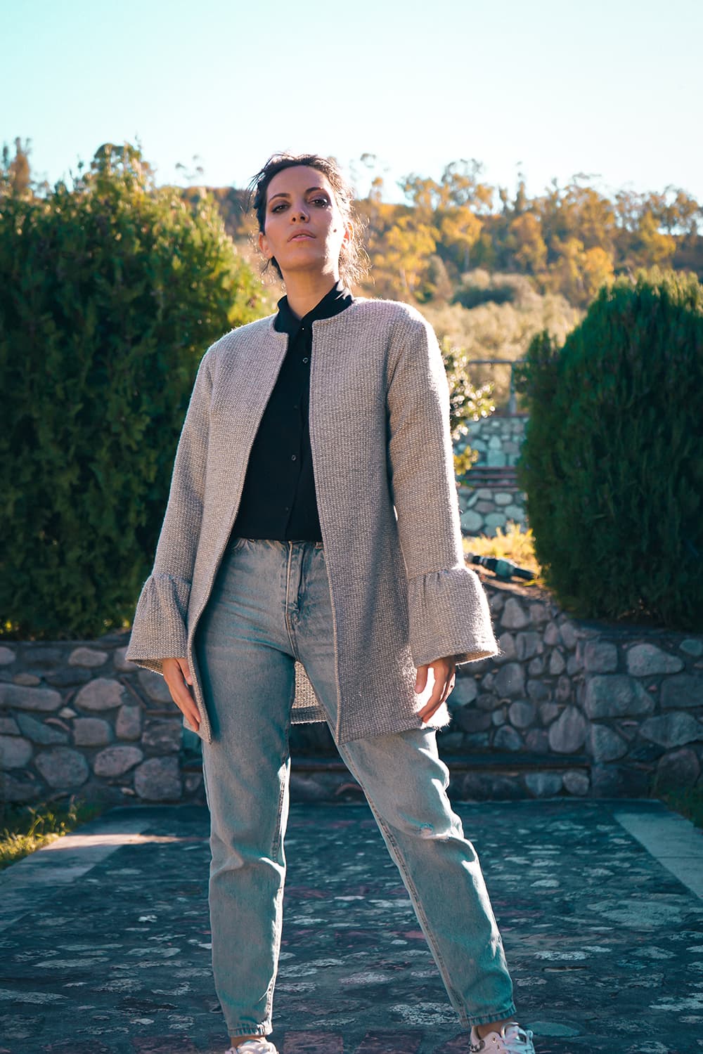 Giacca Teresa lana biologica Flavia Amato brand malia lab atelier moda abbigliamento etico sostenibile giacca sartoriale giacca su misura