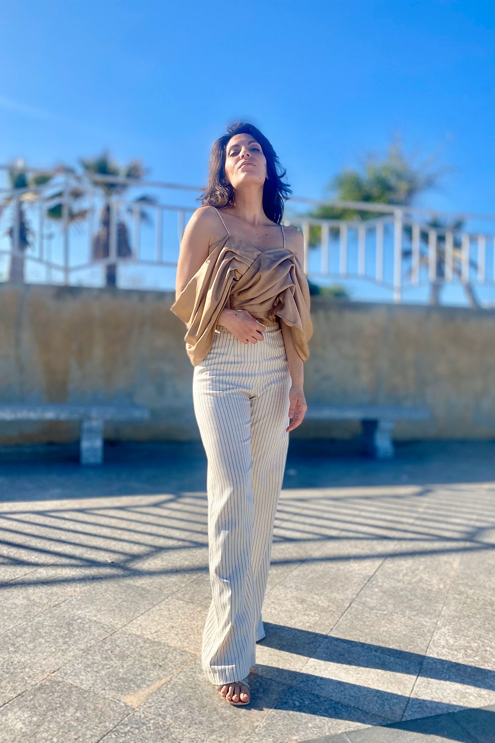 Pantalone palazzo Federica lyocell abbigliamento sostenibile vestiti ecosostenibili donna brand malia lab pantaloni sartoriali moda etica