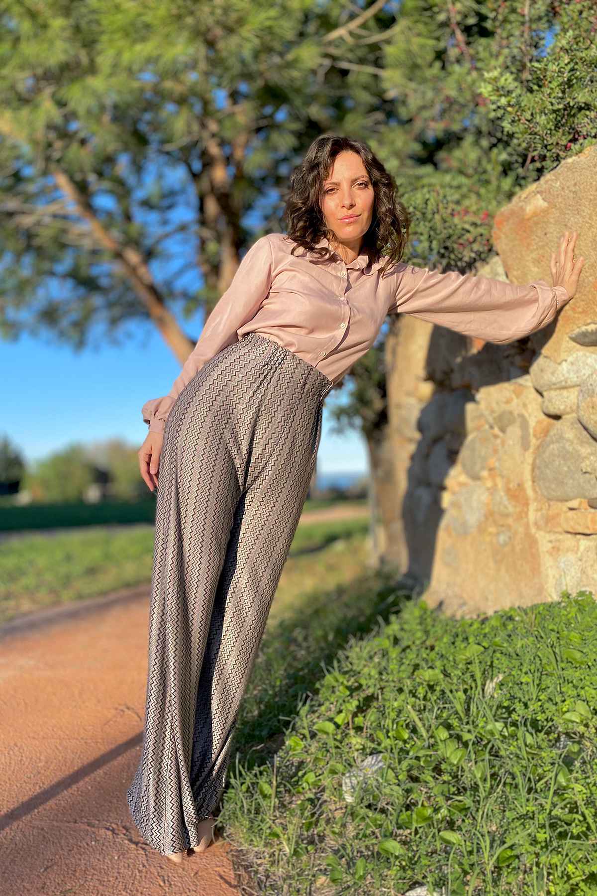 Pantaloni DORA ecoviscosa camicia VERONICA lyocell abbigliamento sostenibile moda responsabile brand malia lab
