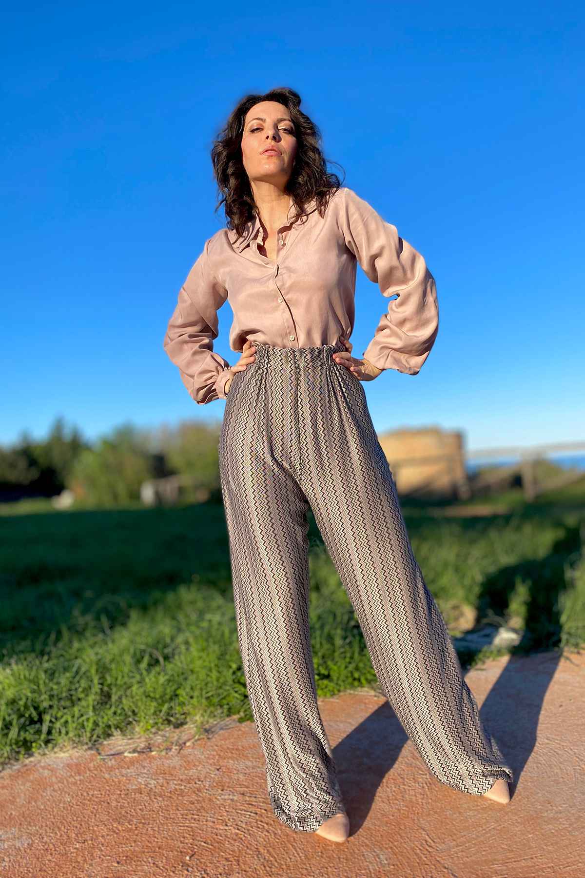 Pantaloni DORA ecoviscosa camicia VERONICA lyocell abbigliamento sostenibile moda responsabile etica brand malia lab
