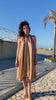 Indossato Abito Emily cerimonia cupro lyocell seacell elegante chic abbigliamento sostenibile vestiti ecosostenibili donna brand malia lab moda etica sartoriale