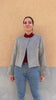 Flavia Amato indossa Bolero EMANUELA Lana biologica moda etica artigianale brand malia lab abbigliamento biologico sostenibile vestiti sostenibili donna in fibre naturali made in italy
