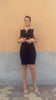 Video indossato del tubino in bamboo modello aderente moda etica artigianale indossato da Flavia Amato abbigliamento sostenibile vestiti sostenibili donna in fibre naturali made in italy