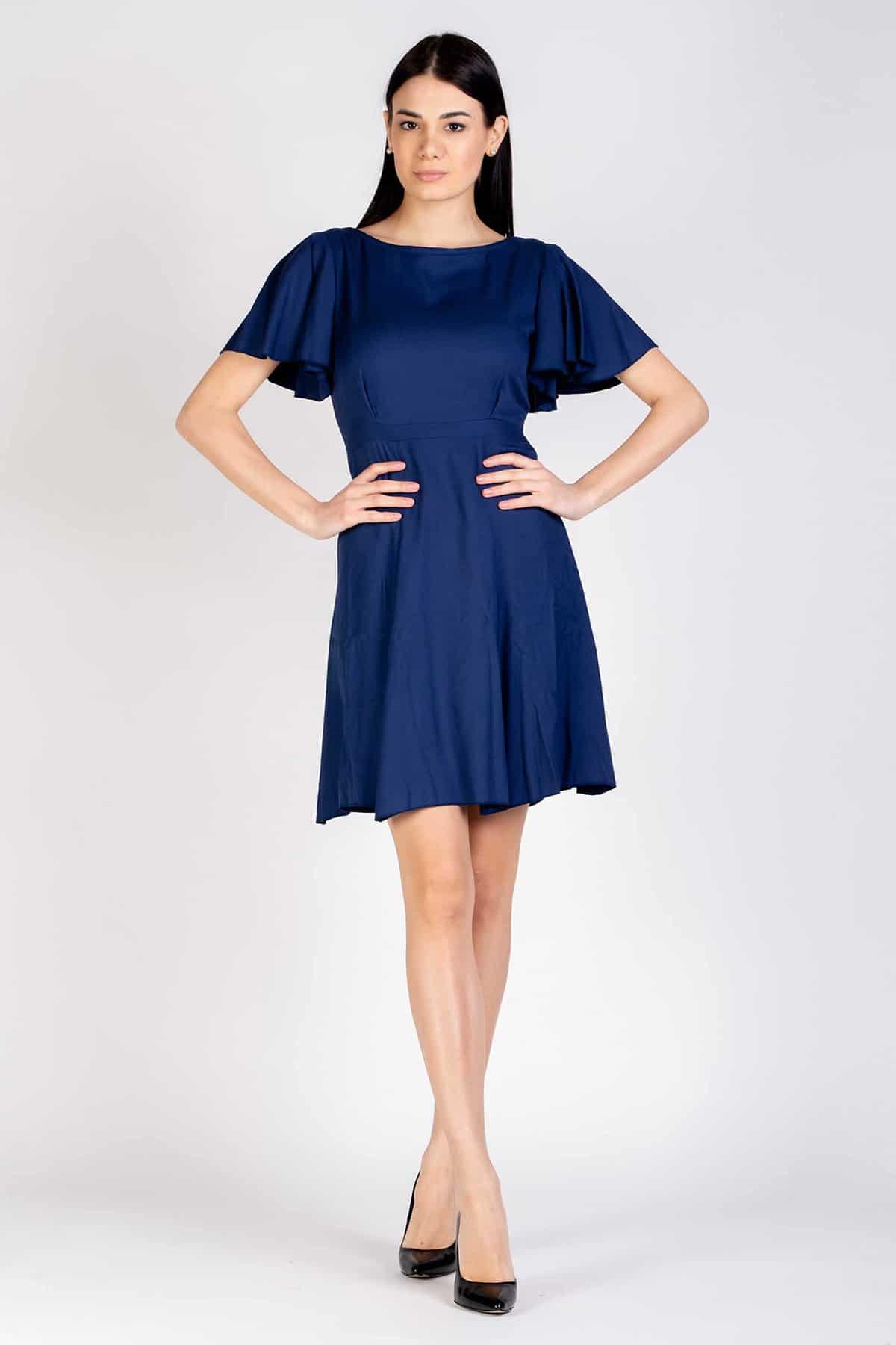 Abito Olimpia ecologico abbigliamento sartoriale artigianale abbigliamento etico brand malia lab vestiti sostenibili fibre certificate vista frontale