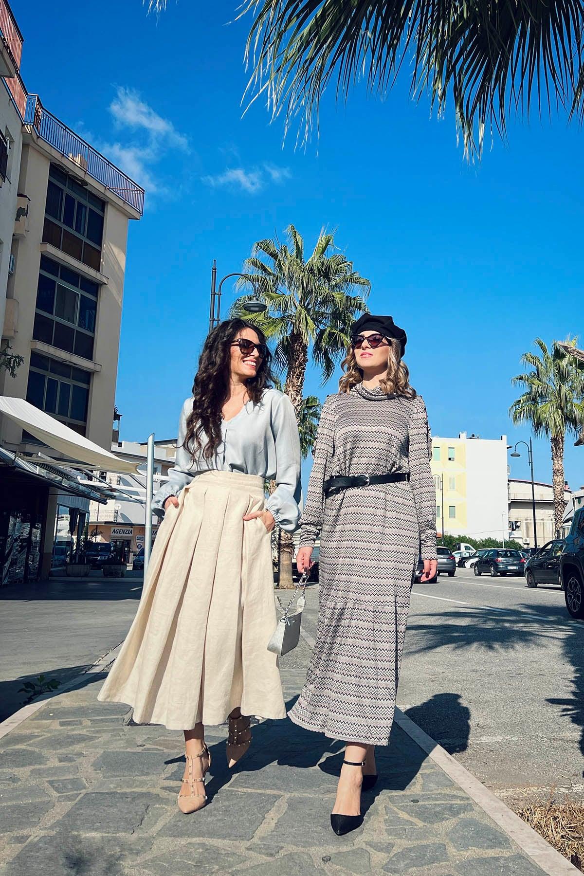 Abito OTTAVIA ecoviscosa ecologica abito su misura abbigliamento sostenibile vestiti su misura vestiti ecosostenibili donna brand malia lab moda artigianale
