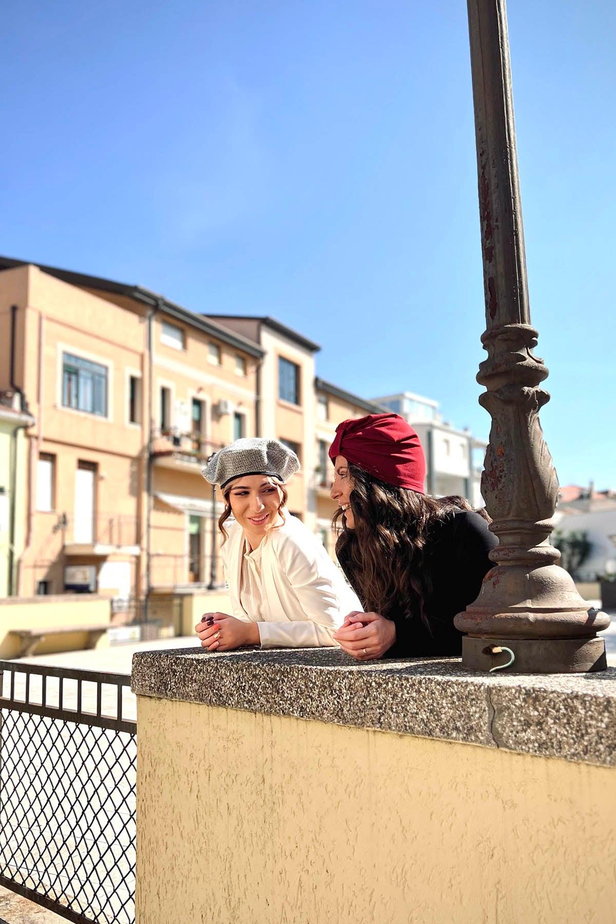 Turbante BEA accessori di moda sostenibili bordeauc caldo cotone felpato biologico moda sostenibile abbigliamento etico brand malia lab
