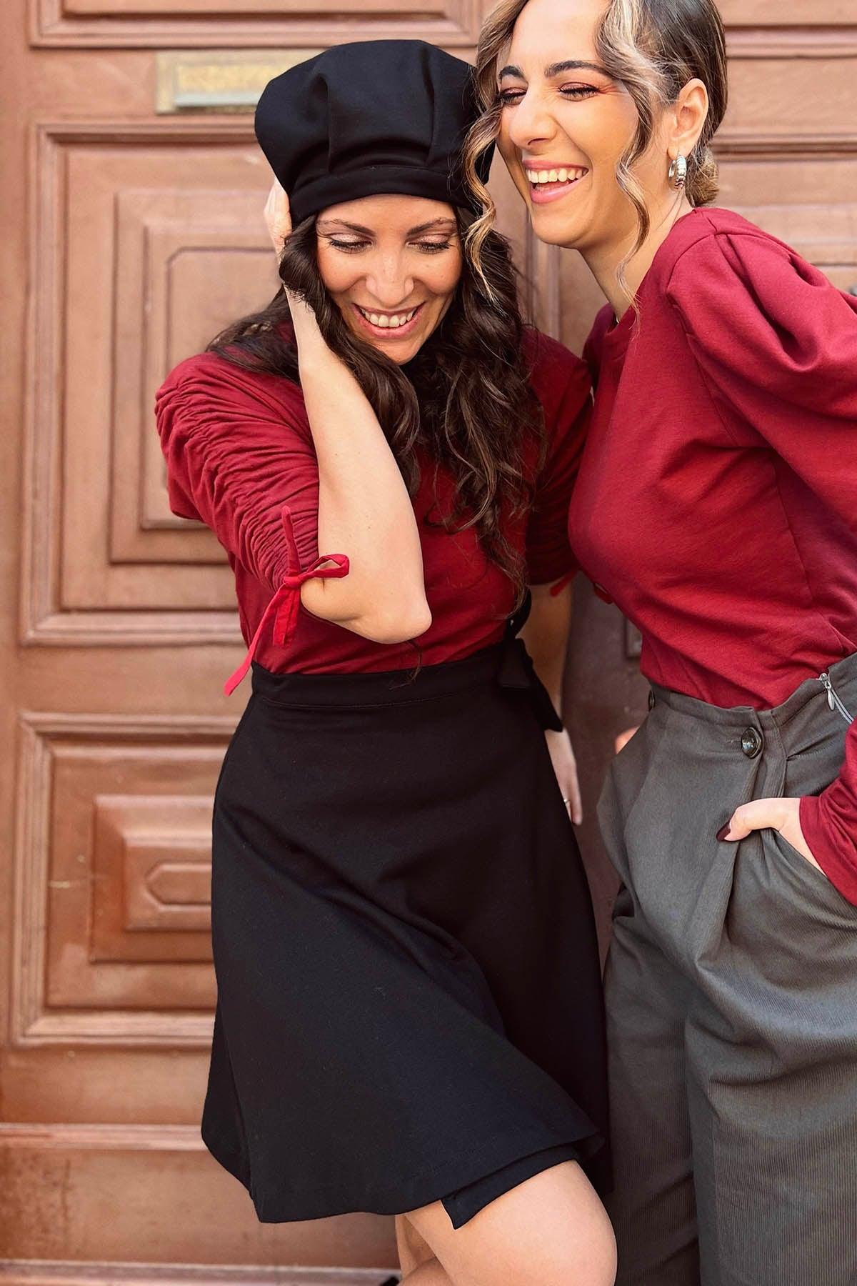 Gonna ENRICA cotone felpato biologico malia lab atelier moda artigianale etica gonna artigianale autunno inverno abbigliamento sostenibile donna
