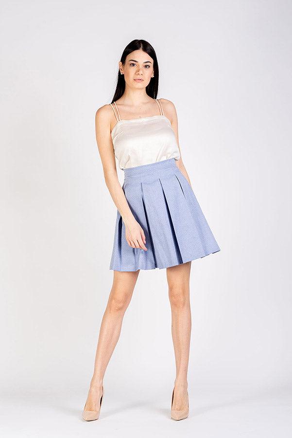 Gonna Lucille fibra di mais cotone biologico Atelier di Moda Biologica abbigliamento Artigianale Sartoriale abbigliamento Sostenibile moda etica brand Malia Lab