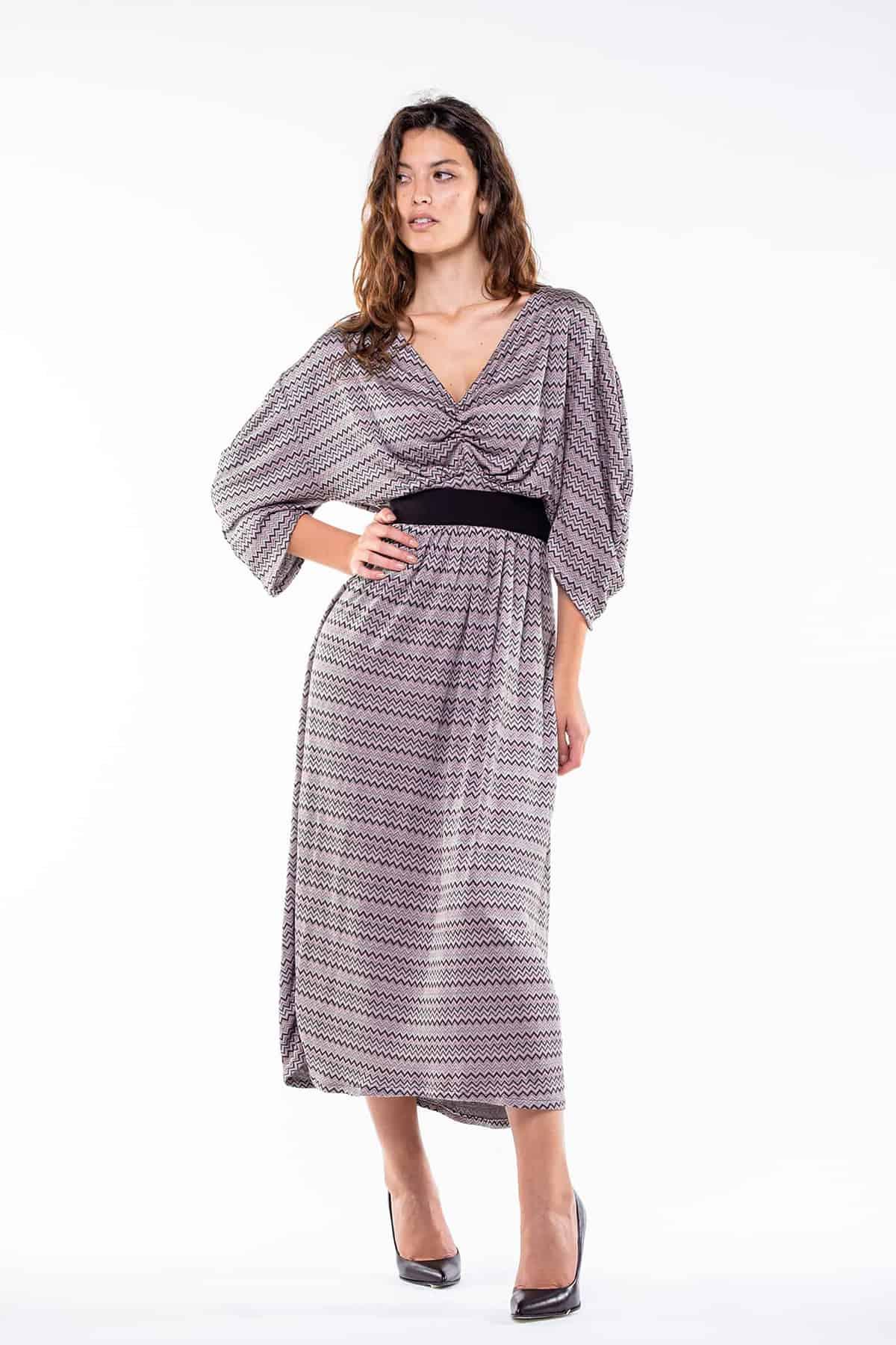 Gonna MATILDE in ecoviscosa ecologica abito su misura abbigliamento sostenibile vestiti su misura vestiti ecosostenibili donna brand malia lab moda etica gonna sartoriale vista frontale