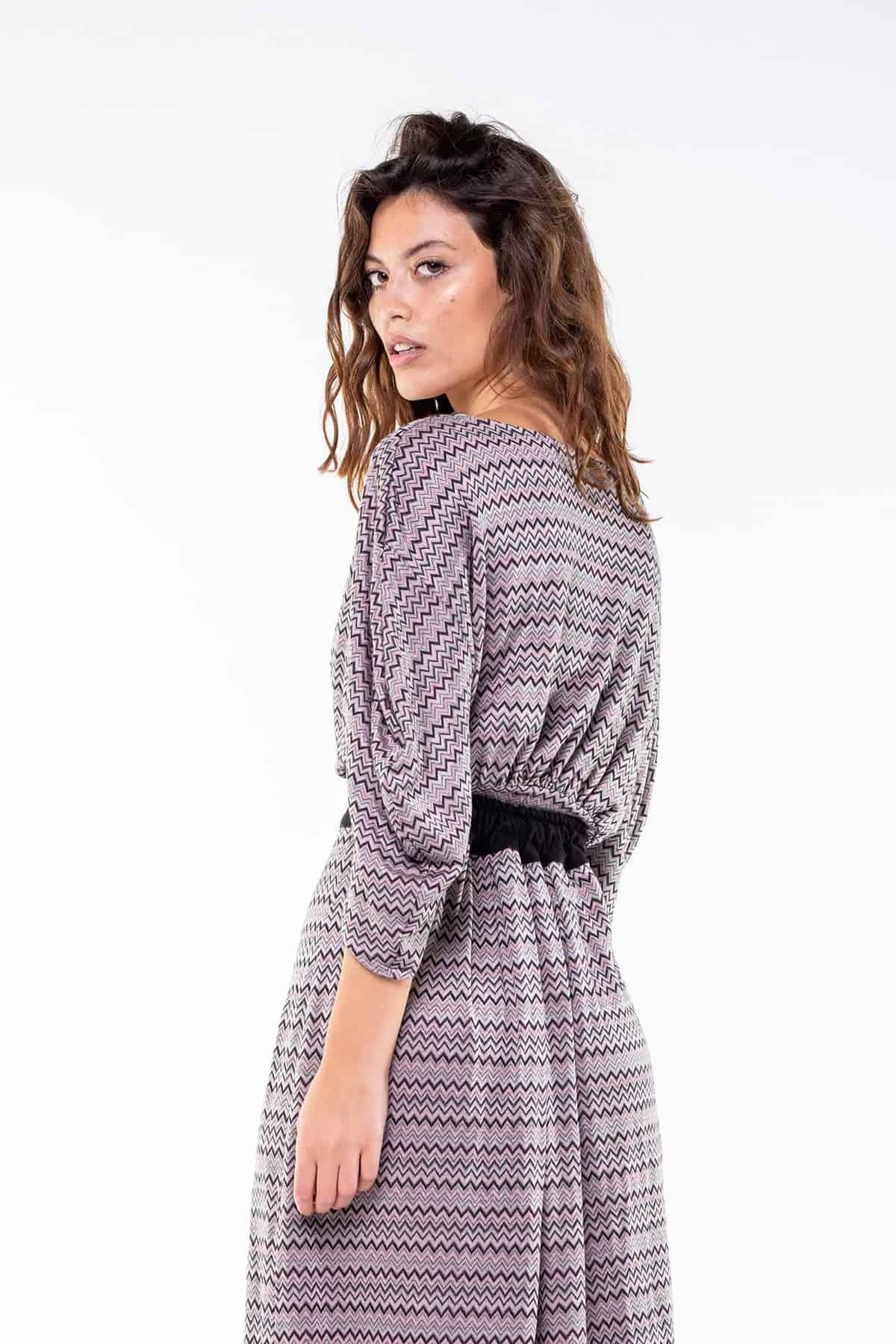 Gonna MATILDE in ecoviscosa ecologica abito su misura abbigliamento sostenibile vestiti su misura vestiti ecosostenibili donna brand malia lab moda etica gonna sartoriale dettaglio posteriore