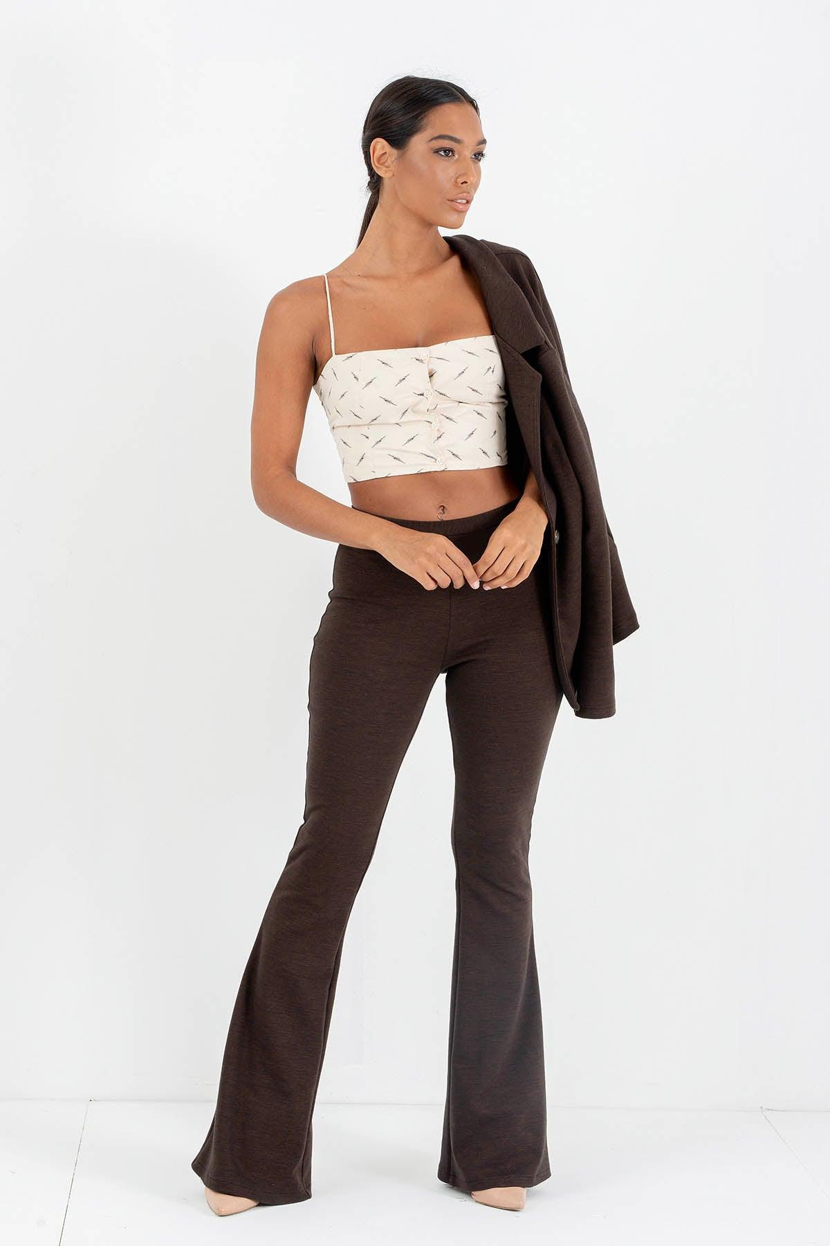 Pantalone Raffaella caldo cotone biologico felpato lana biologica elegante comodo moda etica artigianale brand malia lab abbigliamento sostenibile biologico vestiti ecosostenibili donna fibre naturali dettaglio frontale